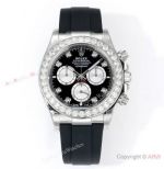 C1 Factory Rolex 1:1 Replica Daytona Watch 40mm Oysterflex Black Diamond Dial